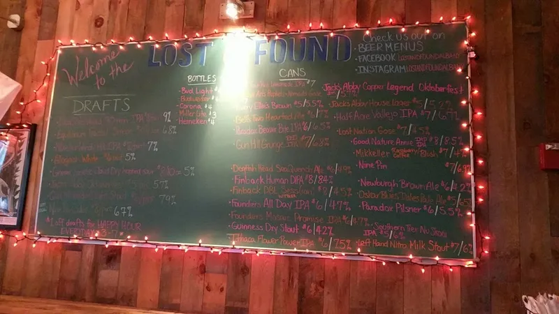 menu of Lost & Found Bar & Kitchen