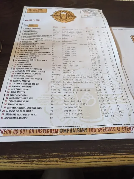 menu of Madison Pour House