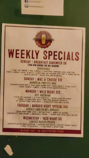 menu of Madison Pour House