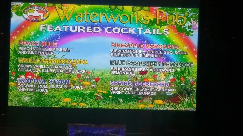 menu of Waterworks Pub