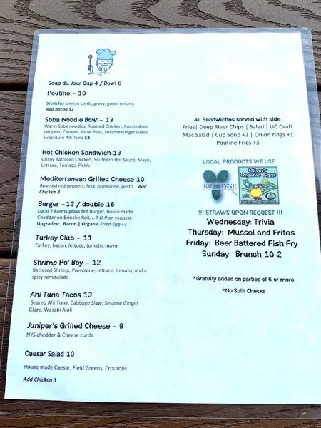 menu of Nail Creek Pub & Brewery