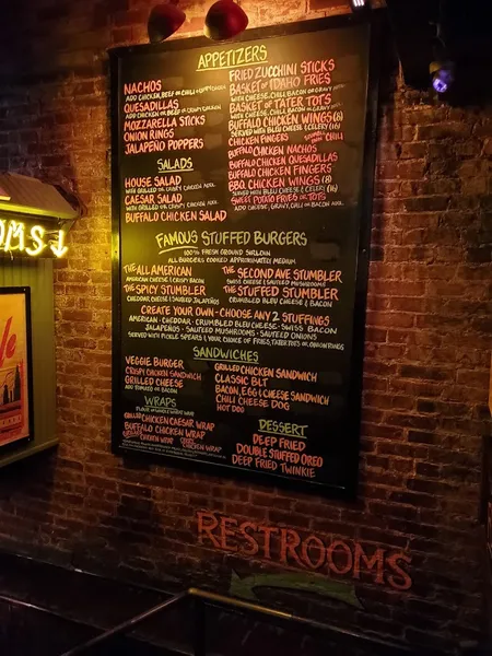 menu of The Stumble Inn