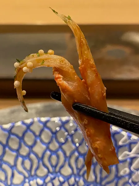 Japanese Snow Crab with Miso Shrimp, Lotus Sprouts, and Jelly Nakaji