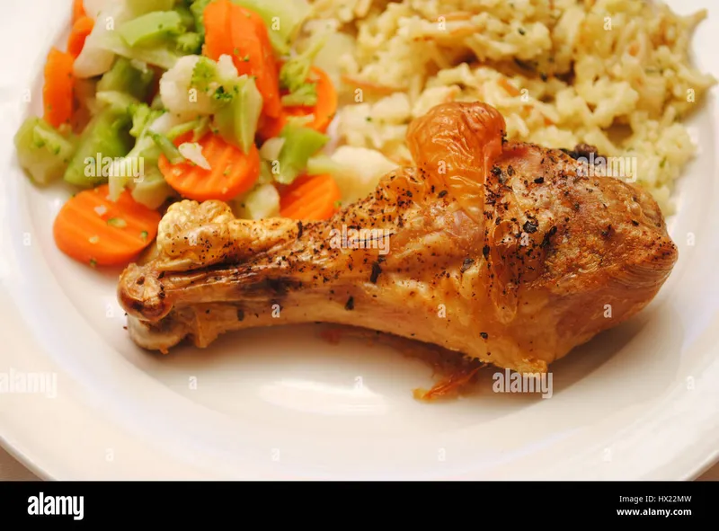 Baked Chicken Leg with Rice Los Primos