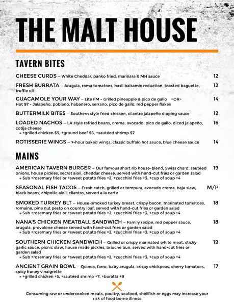 menu 2 of The Malt House