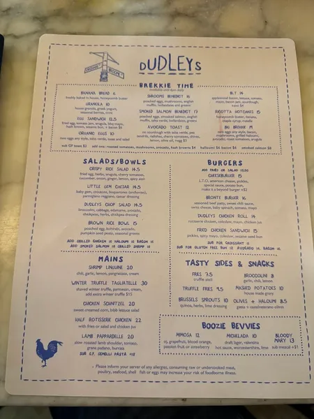 menu 0 of Dudley's