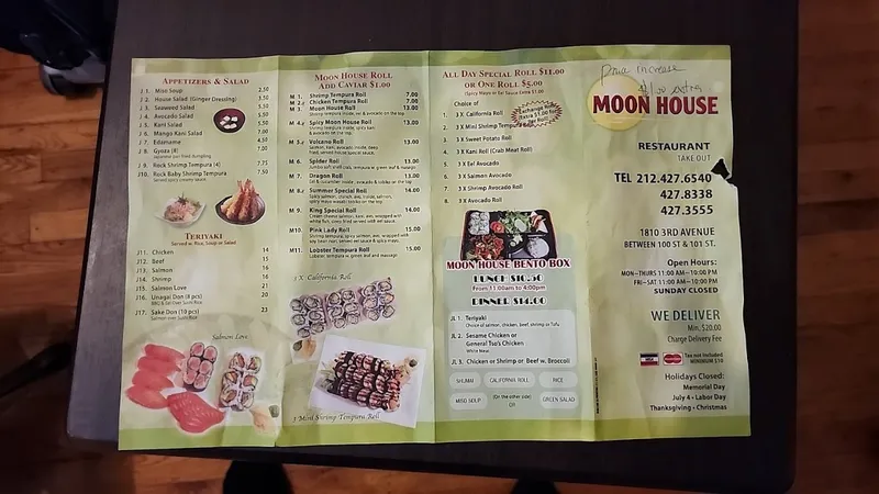 menu of Moon House