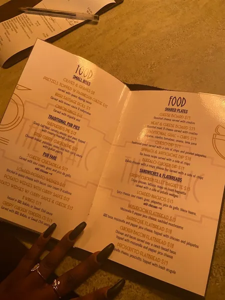 menu of The Craic