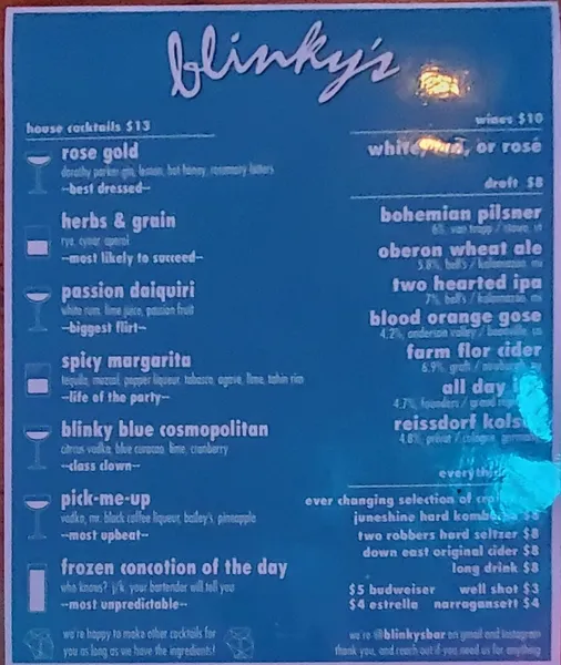 menu 0 of Blinky's