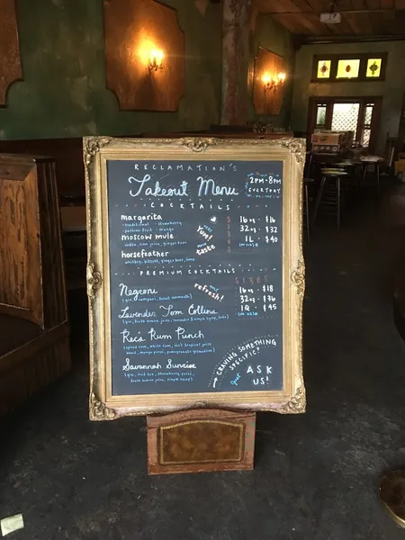 menu of Reclamation Bar