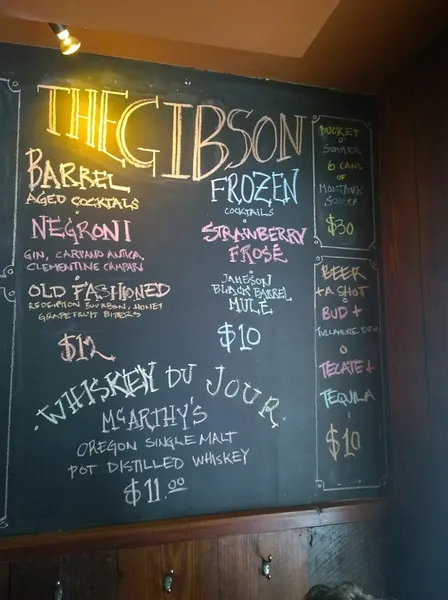 menu of The Gibson