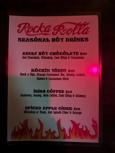 menu of Rocka Rolla