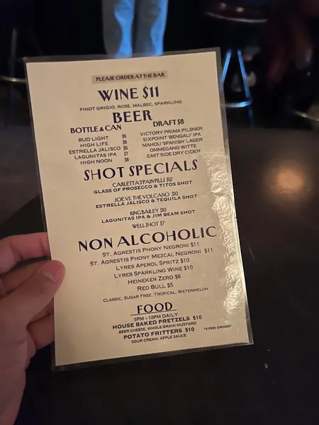 menu of MIDNIGHTS