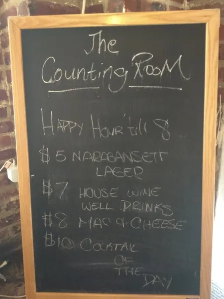 menu of The Counting Room