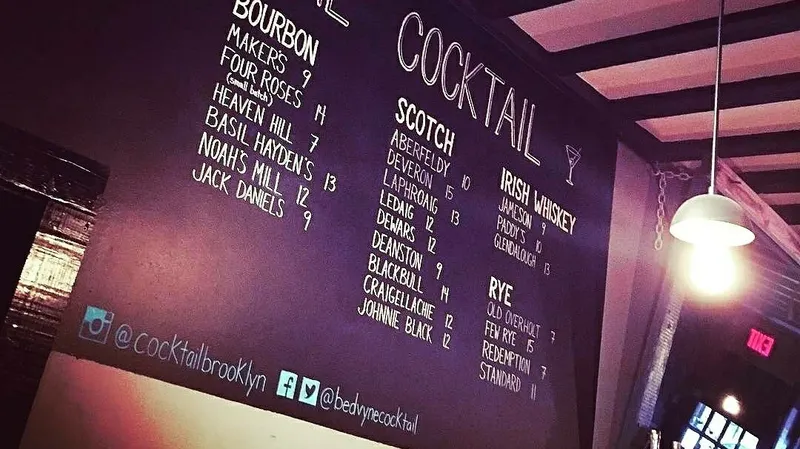 menu of Cocktail Bedstuy