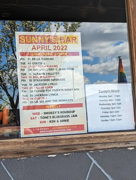 menu of Sunny's