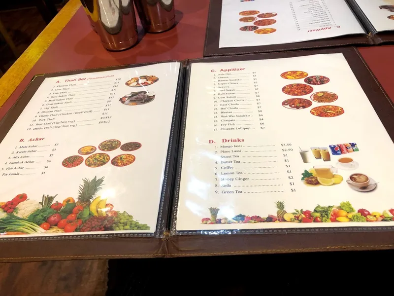 menu of Red Panda