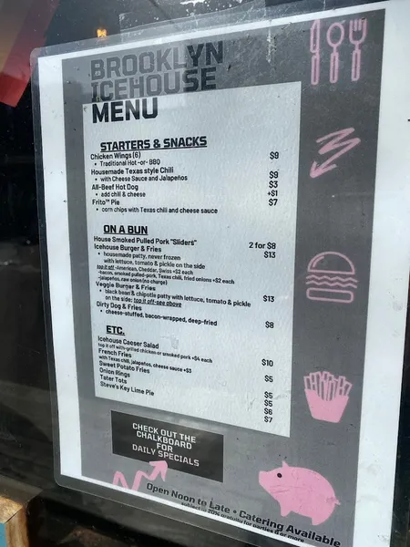 menu of Brooklyn Ice House