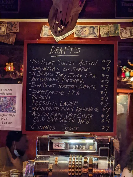 menu of Freddy's Bar