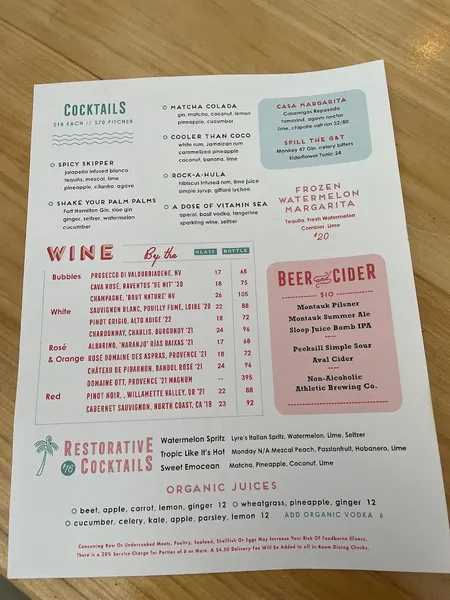 menu of Gilligan's