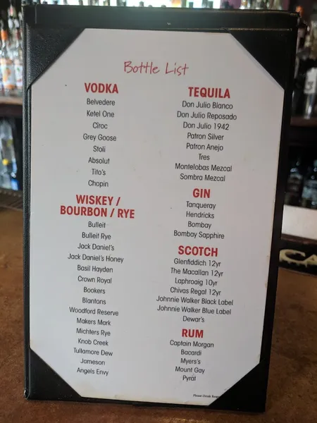 menu of Soho Room NY