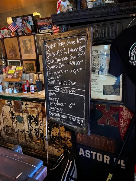 menu of McSorley’s Old Ale House