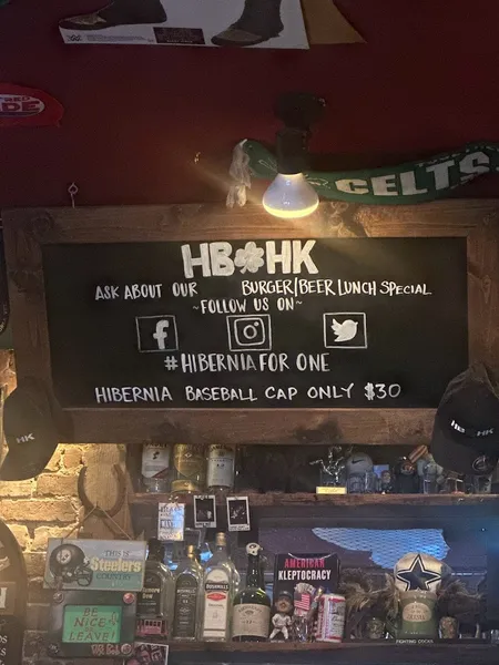 menu of Hibernia Bar