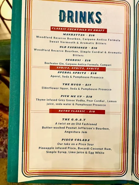 menu of Recreation