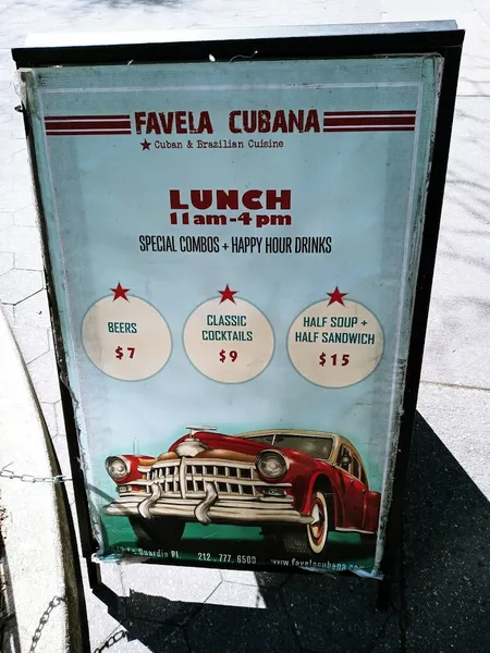 menu 2 of Favela Cubana