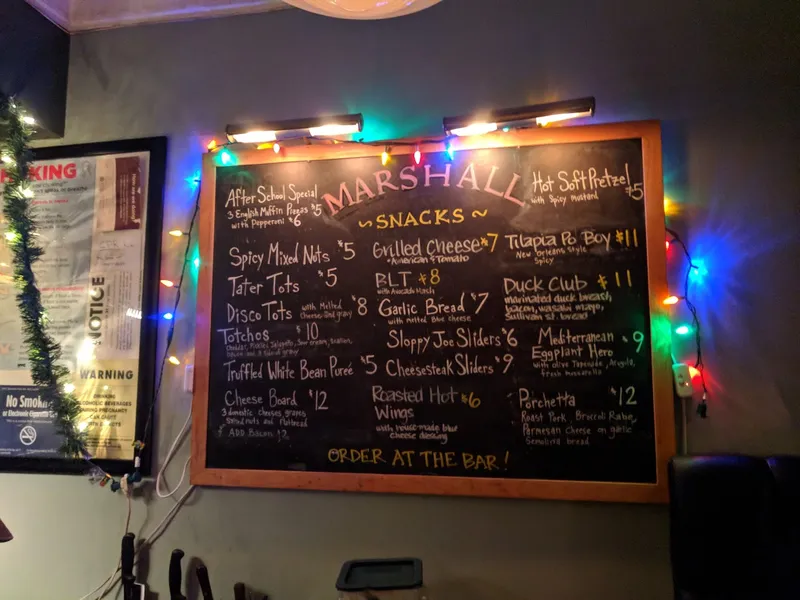 menu of Marshall Stack