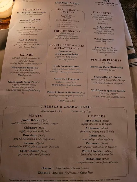 menu 1 of Fraunces Tavern