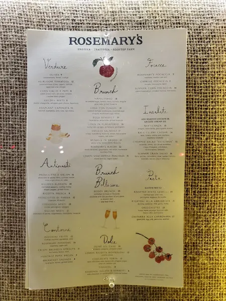 menu 2 of Rosemary's