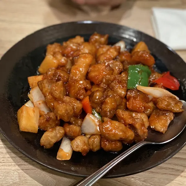 Sweet and Sour Pork New Lucky Garden Chinese restaurant