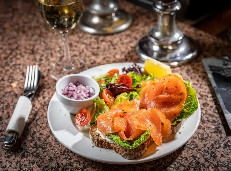 Smoked Salmon Tartine Claret Wine Bar