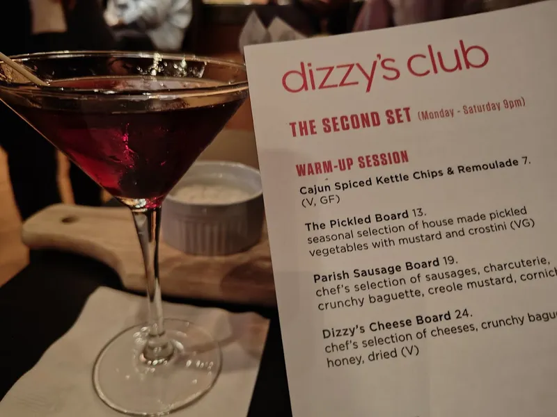 menu of Dizzy's Club