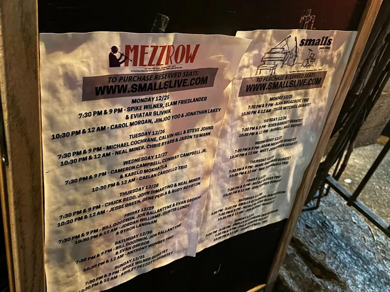 menu of Mezzrow