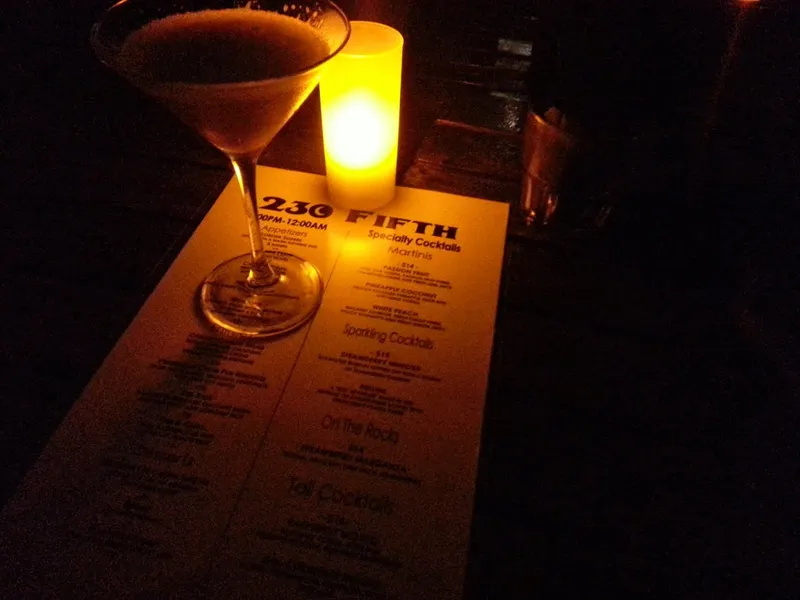 menu of 230 Fifth Rooftop Bar