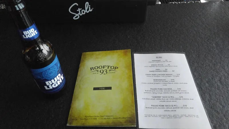 menu of Rooftop93