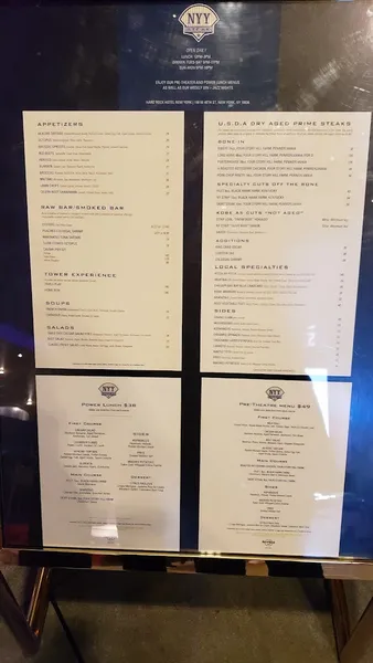 menu of RT60 Rooftop Bar & Lounge