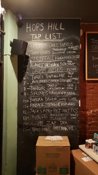 menu of Hops Hill