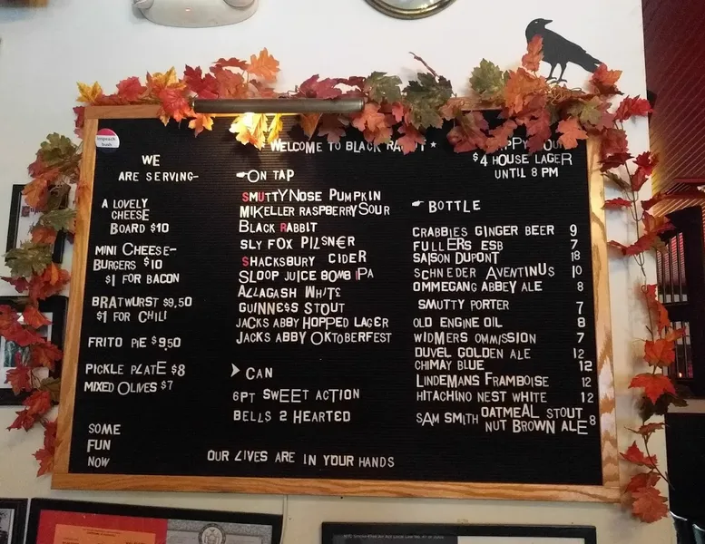 menu of Black Rabbit