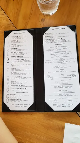 menu of Monarch Rooftop