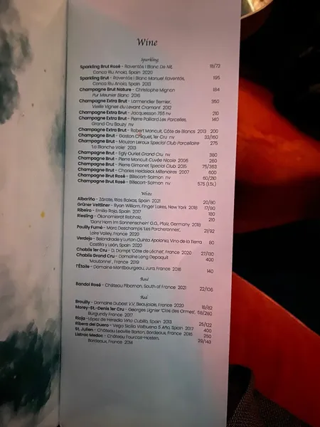 menu of Nubeluz