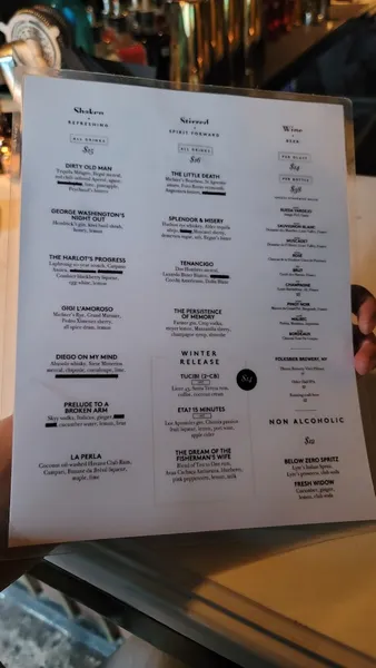 menu of Barely Disfigured