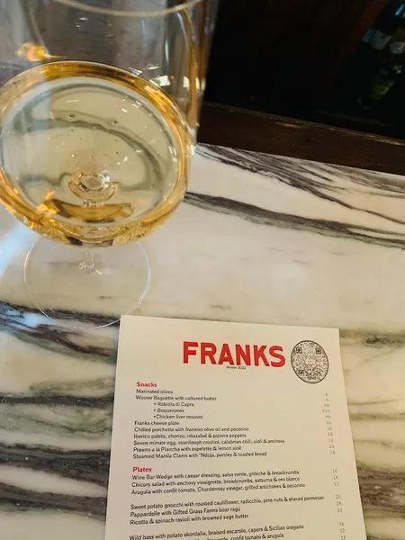 menu of Franks Wine Bar