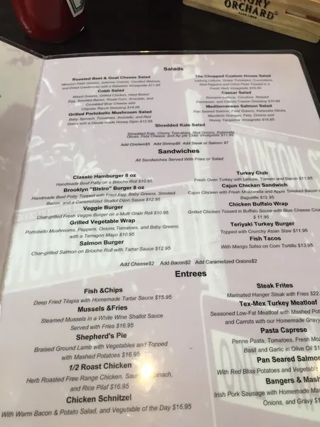 menu of Custom House