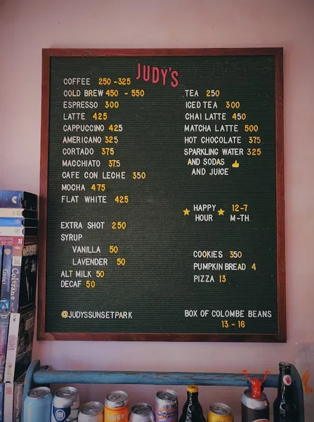 menu of Judy's