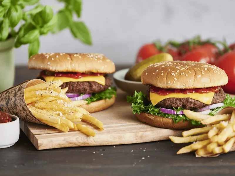 Cheeseburger with French Fries Good Friend