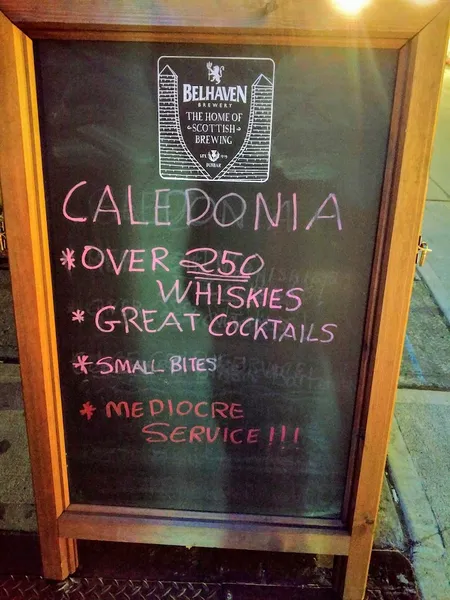 menu of Caledonia Bar