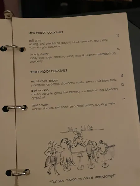 menu of Mister Paradise